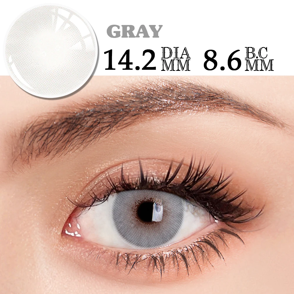 Bio-essence 1 Paar farbige Kontaktlinsen für Augen, graue Augenkontaktlinsen, blaue Linsen, natürliche Modelinsen, kosmetischer Augenkontakt – Detail 21