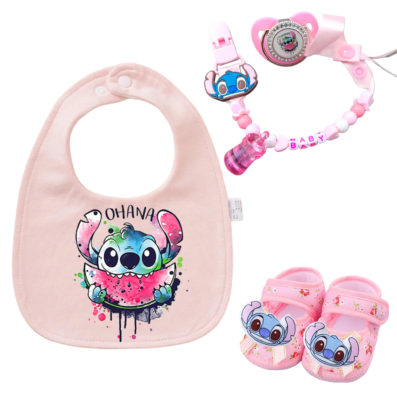 

Милые детские нагрудники с мультяшными рисунками, держатели для пустышек и пылезащитные чехлы, обувь для новорожденных, набор реквизита для фотосессии новорожденных