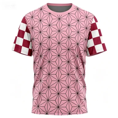 Summer Refreshing and Wind Geometric Pattern Anime Peripheral Short Sleeved T-shirt Collection