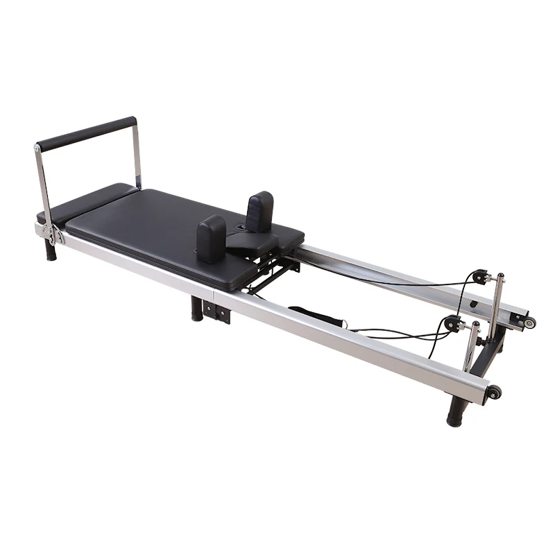 

Durable Adjustable Aluminum Pilates Reformer-Portable Home Folding Yoga Training Equipment with Sliding Core Bed and Carton Box