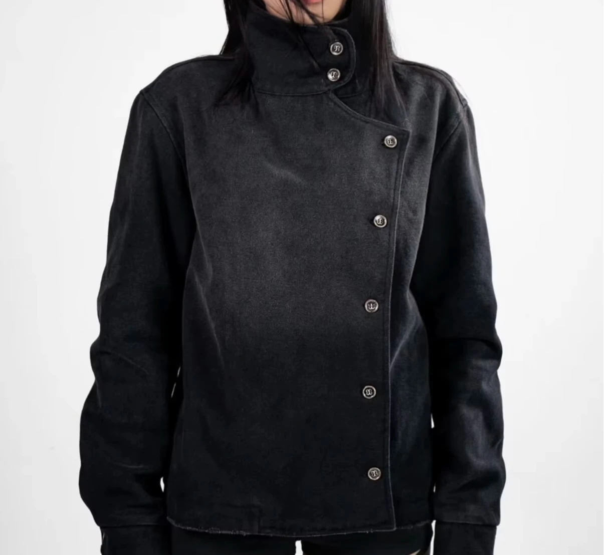 Soulgallery Heavy Industry Washed Slash Breasted, Slim Fit Vintage Fencing Jacket