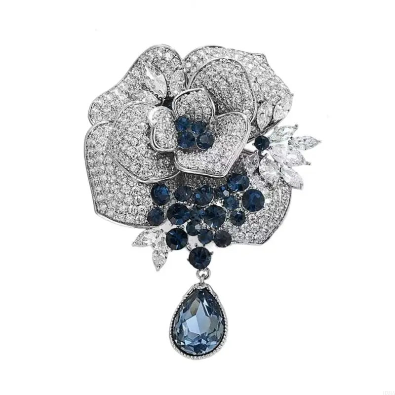 هكسبا بروش روز الفضة المتألقة مع إغلاق دبوس الأمان قطعة زخرفية خفيفة الوزن للمناسبات الخاصة الاستخدام اليومي