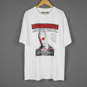 Kaos Natural Born Killers Poster Film Klasik 90-an Sopir Taksi Pakaian Pria Putih Oranye Jarum Jam Kemeja Lengan Pendek 8 pengemudi taksi penjualan terbaik - №