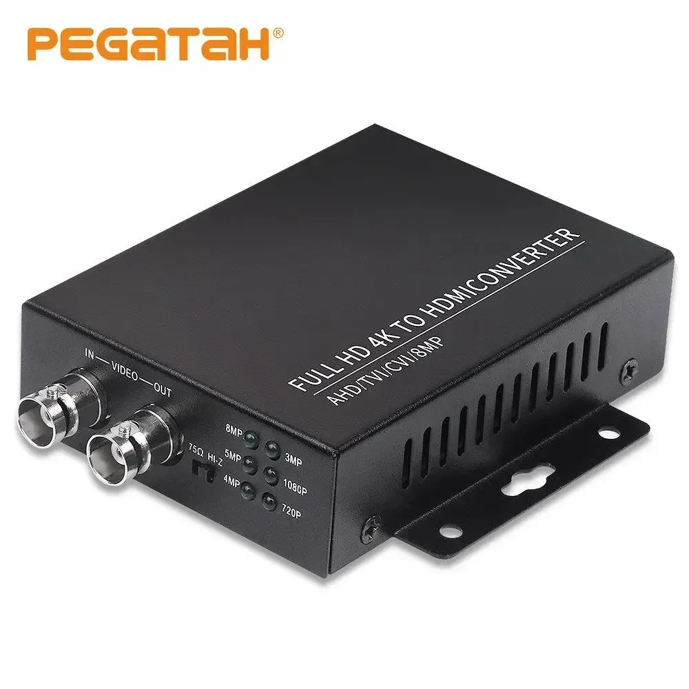 محول PEGATAH TVI إلى HDMI بدقة 8 ميجابكسل/4K، متوافق مع HD-CVI/AHD/CVBS لـ CCTV DVR للمراقبة