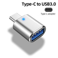 USB 3.0 To Type C Adapter LED USB 3.0 OTG adapter Micro USB Type-C Female Connector For HUAWEI Samsung Xiaomi POCO Adapters