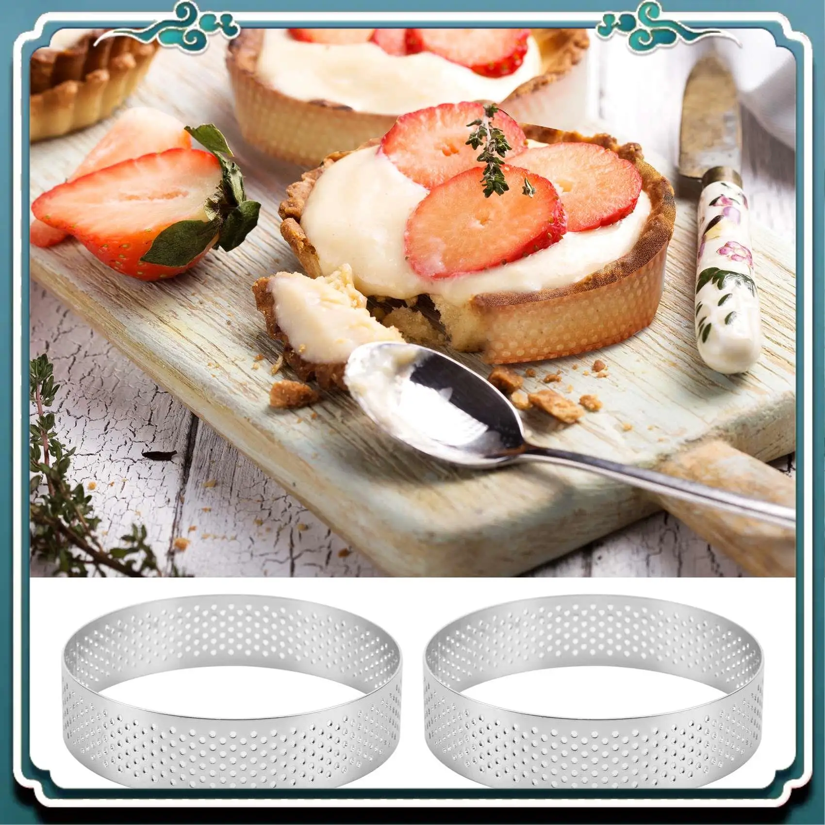 12 Pack Stainless Steel Tart Rings,Perforated Cake Mousse Ring,Cake Ring Mold,Round Cake Baking Tools 6Cm Limited Time Offer