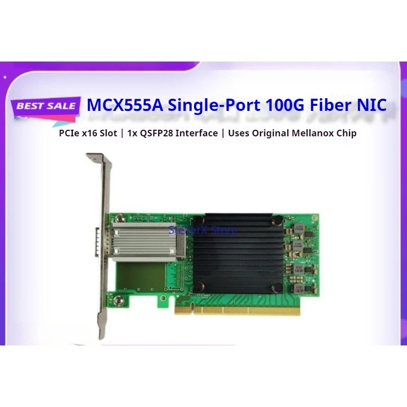 MCX555A-ECAT 100G IB Single Port Fiber Network Card MCX515A High Speed Ethernet Adapter
