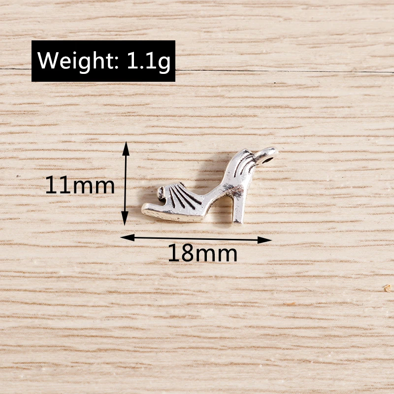 Tusember 20 Stück 11*18mm Legierung Metall High Heels Charms für Anhänger DIY Halsketten Ohrringe Handgemachte Schmuckherstellung Zubehör – Detail 1