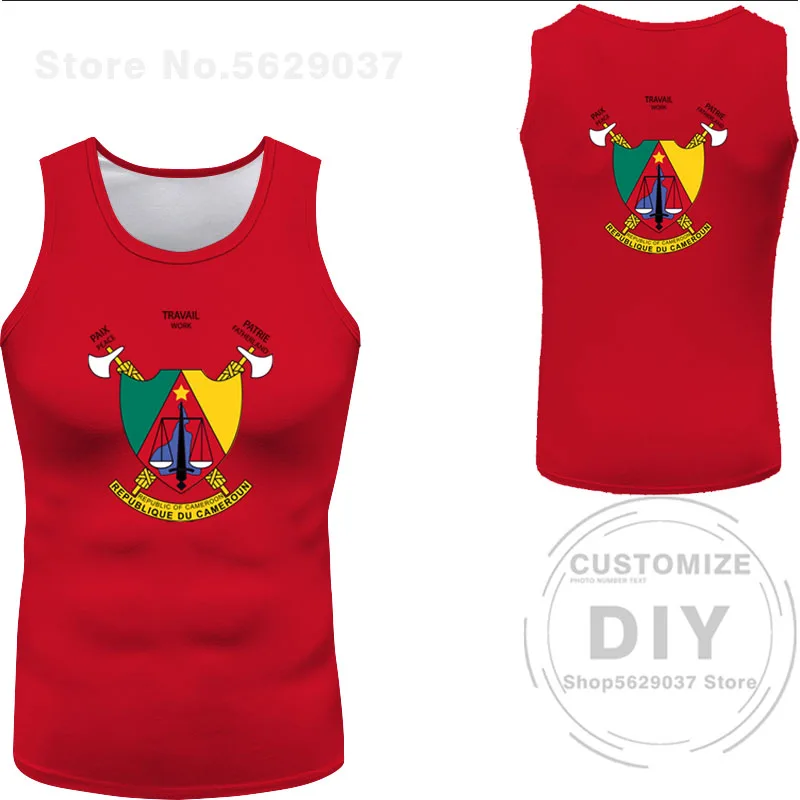 Cameroon Vest Free Custom Cmr Country Tank Top Nation Flag Cameroun Cameroonian Cm French Print Photo Logo Sleeveless T-Shirt