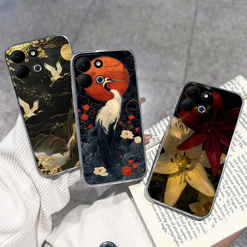 Für Redmi 17 Hülle 6,9 Zoll Handyhülle Sleeping Beauty Muster Schwarz Klar TPU Stoßfest Funda Für Xiaomi Redmi17 Leichte Hülle