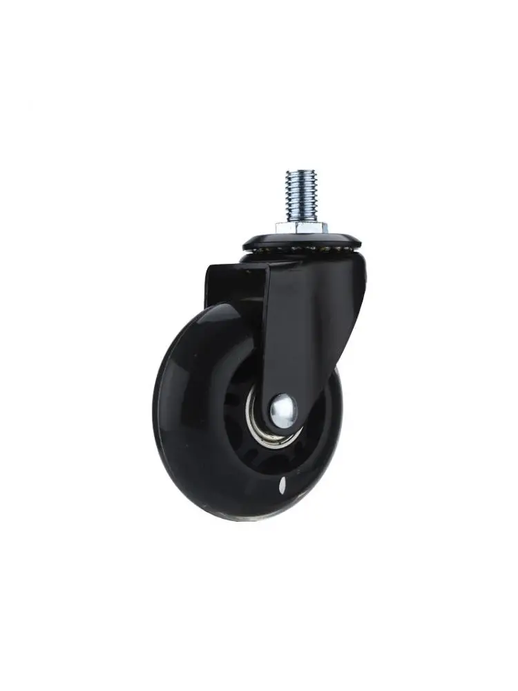 

6 Pc / 2.5 Inch Screw Rod M6/8/10 Universal Movable Pu Wheel Universal Home Wheel Trolley Caster Light Small Wheel