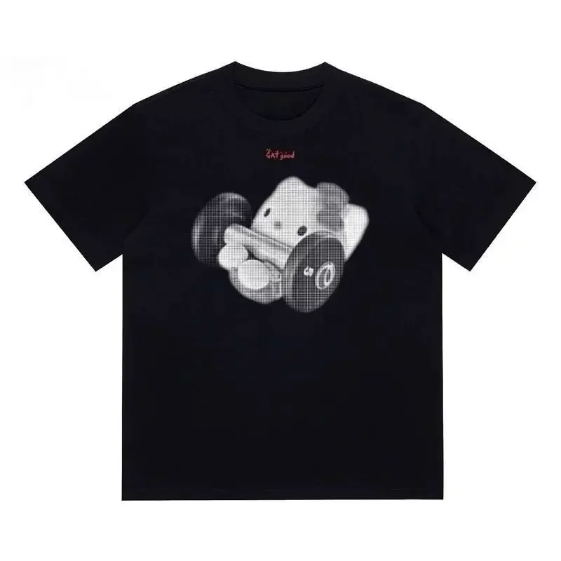 Iron Kitty Men's and Women's Short-Sleeved New Style American Heavyweight Pure Cotton T-Shirt High Street Print