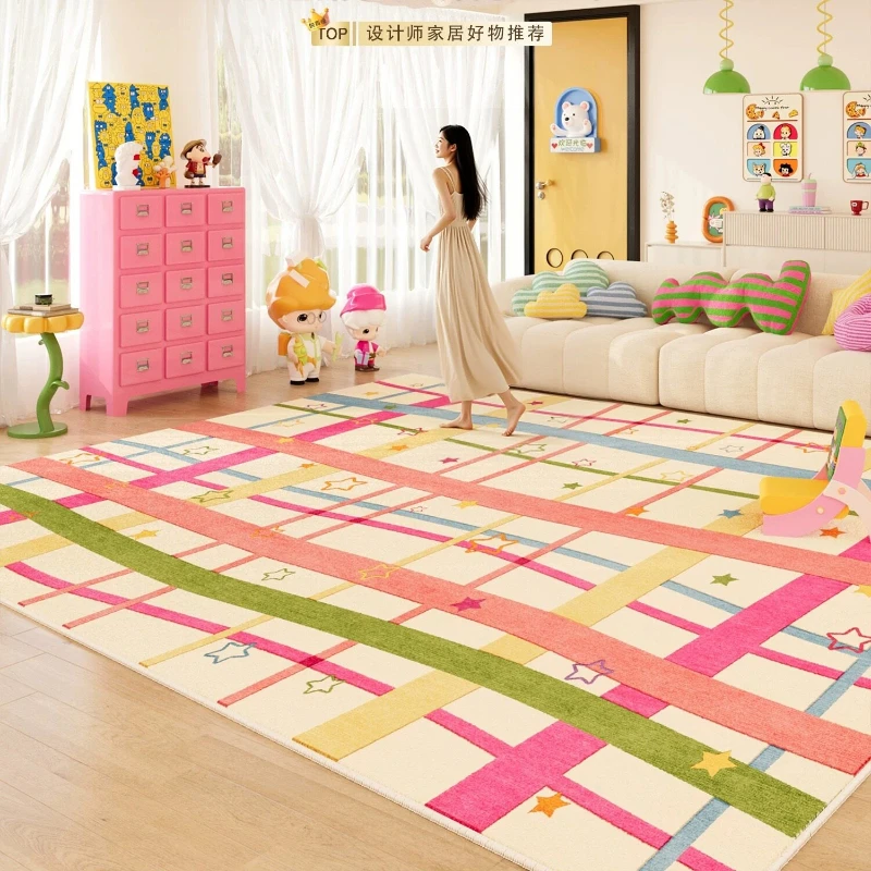 

Мягкий плюшевый ковер в цветах дофамина для спальни, гостиной и кабинета, моющийся, большой, для дома