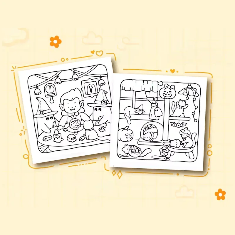 Fun Spooky Coloring Book for Adult | 28 Pages Colouring Book, Drawing Supplies for Christmas, Thanksgiving