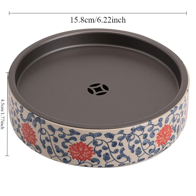 Wood ash pot bearing tray small tea table tea pot bearing retro ceramic dry foam tray home water storage Japanese tea tray