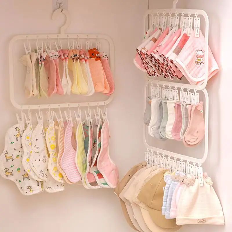 18/26 Clips Multi-layer Detachable Drying Rack Portable Clothes Hanger Household Organizer for Sock Underwear Towel Kid Garment