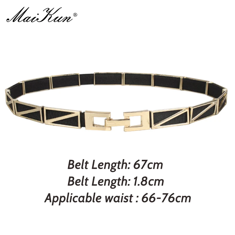 Maikun Vintage Elastic Thin Belt Women\'s Versatile Metal Decorative Dress Accessories Personality Fashion Sweater Girdle