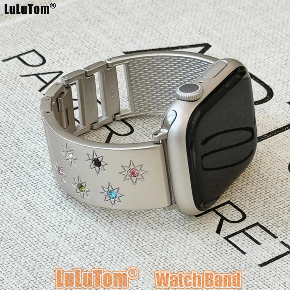 Starburst tali jam tangan For Apple, 38mm 40mm 41mm 44mm 42/45/49mm dopamin pasangan gelang iWatch seri 9 8 7 6 5 4 3 SE Ultra 2