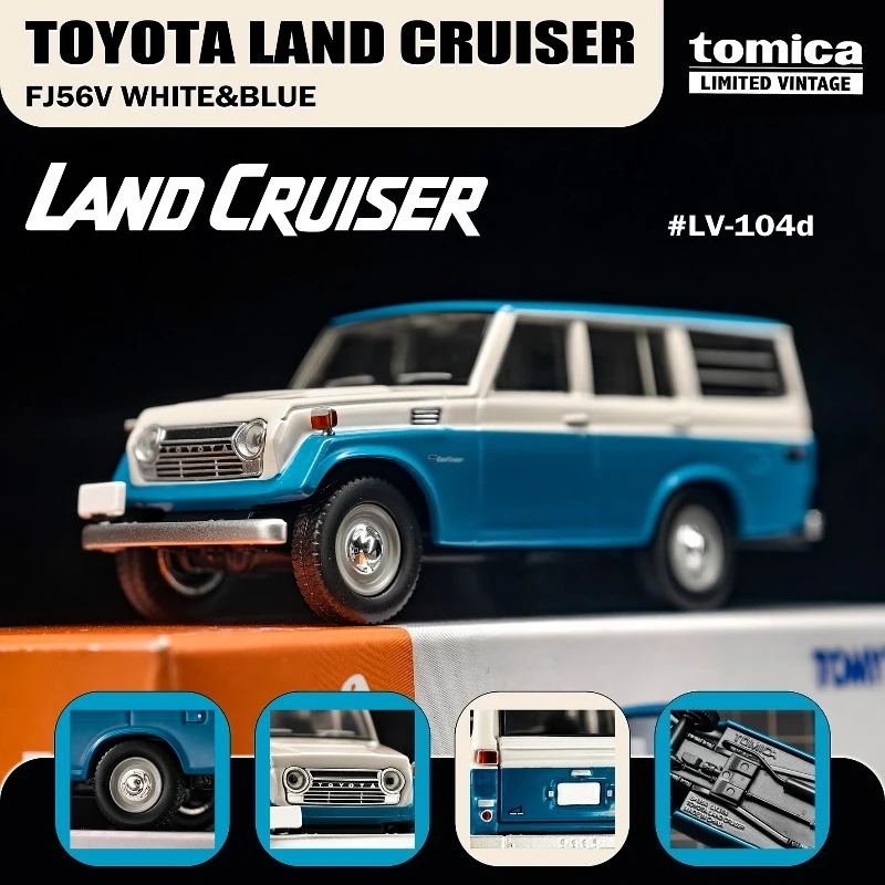 تاكارا تومي تومييتيك 1/64 TLV--104d تويوتا لاند كروزر FJ56V سبيكة موتور مركبة دييكاست نماذج سيارات لعب جمع هدايا الصبي #4