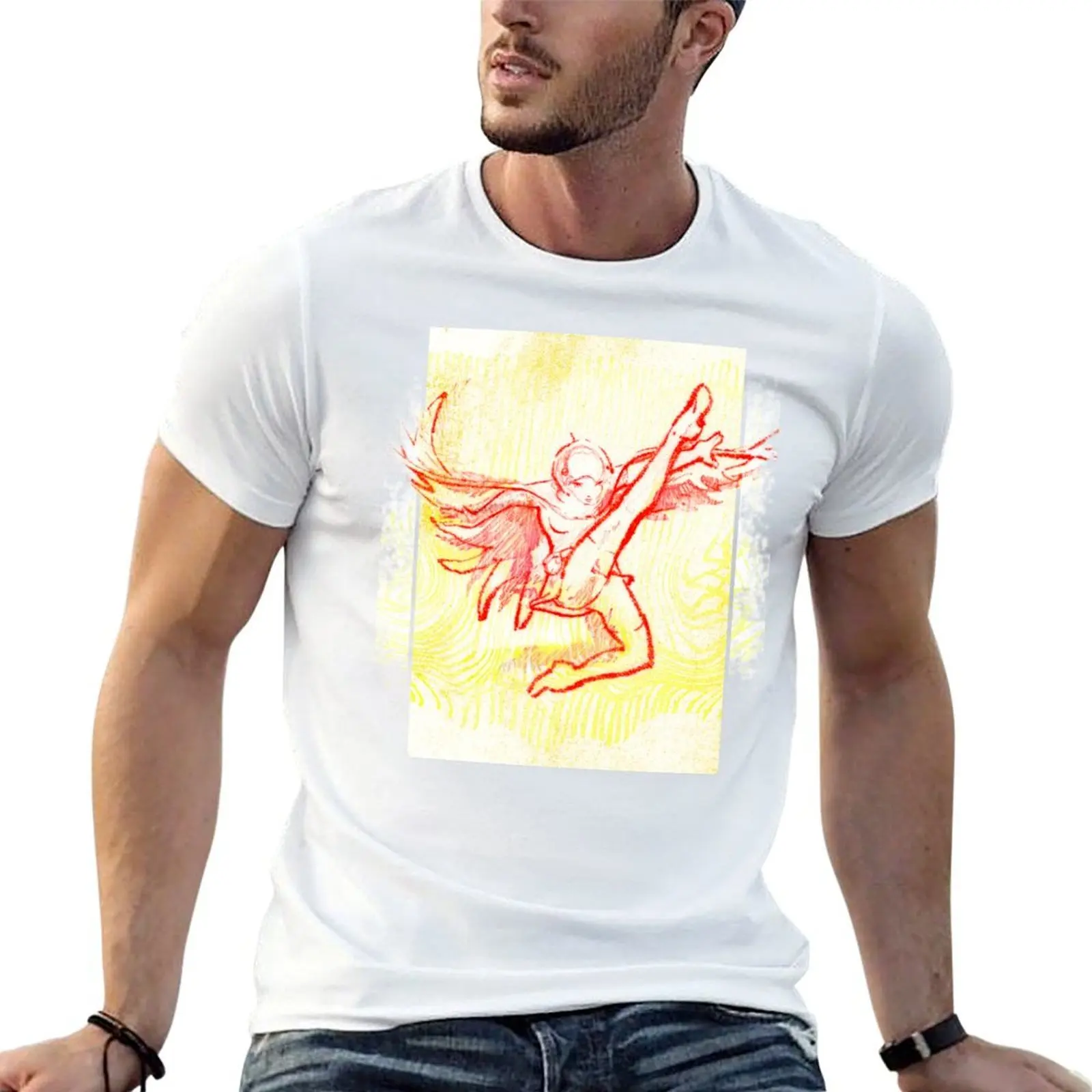 

Jun Swan T-Shirt graphic t shirts for man man tshirt black cotton t-shirt plain for man package T-shirt