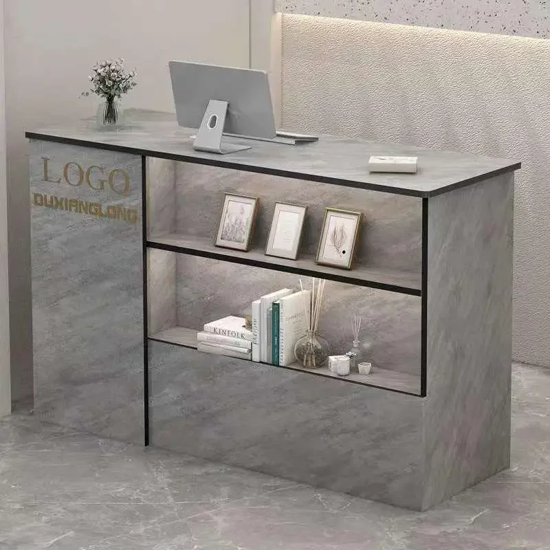 

Nordic Display Reception Desks Modern Small Bar Counter Office Reception Desks Cashier Luxury Mostrador Commercial Furniture