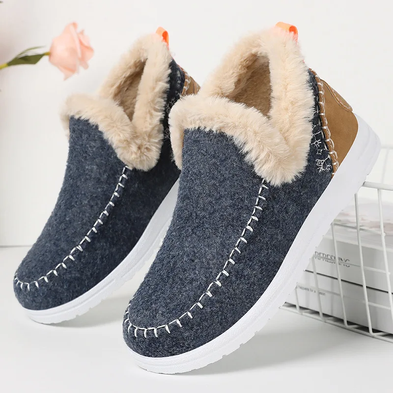 

Winter women's shoes, fleece and thick snow boots, one-foot soft-soled short boots, fashionable and warm cotton boots