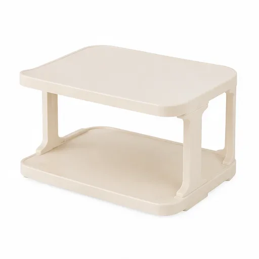 Simple Multi Layer Plastic Shoe Rack Sturdy Space Saving Entryway Shoe Organizer for Home Dorm Small Apartment Entra Beige-2Tier