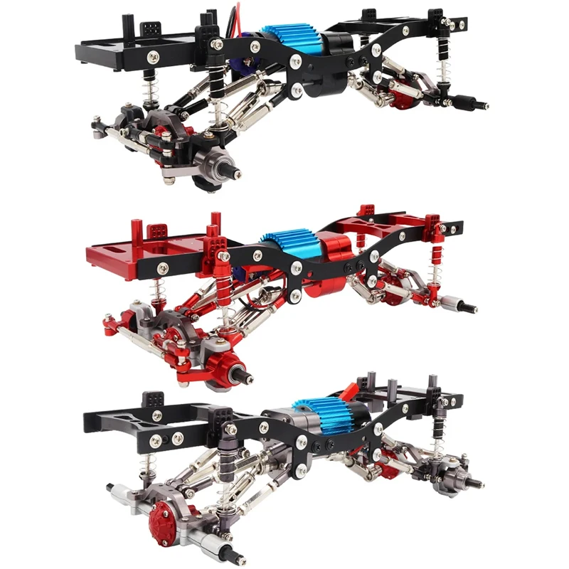 for WPL C14 C24 C24-1 Metal Chassis Frame Kit with Axle Gearbox Shock Links RC Car Upgrade Truck Spare Parts Wheelbase Assemble