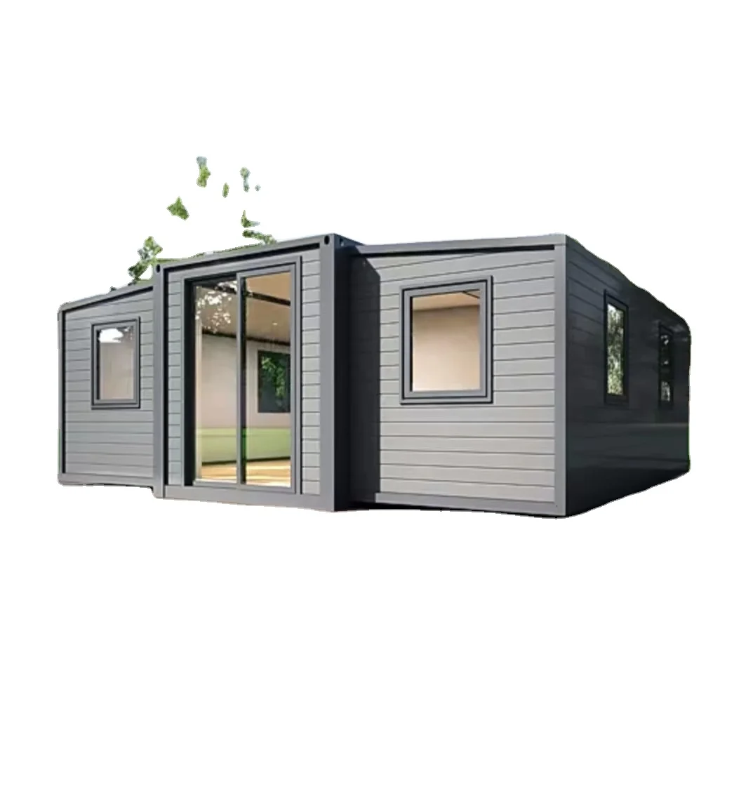 Modern Design Collapsible Prefabricated Double Wing Folding Box Steel Container House Office Home Use Sandwich Panel Material