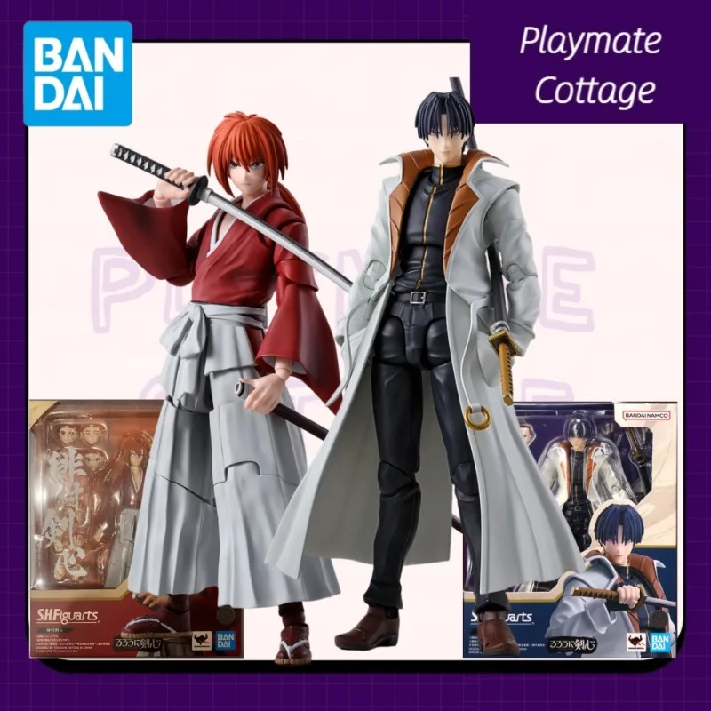 

In-Stock BANDAI Genuine SHF Anime Figure KENSHIN HIMURA Aoshi Shinomori Finished Goods Joints Movable Original Box Brand New
