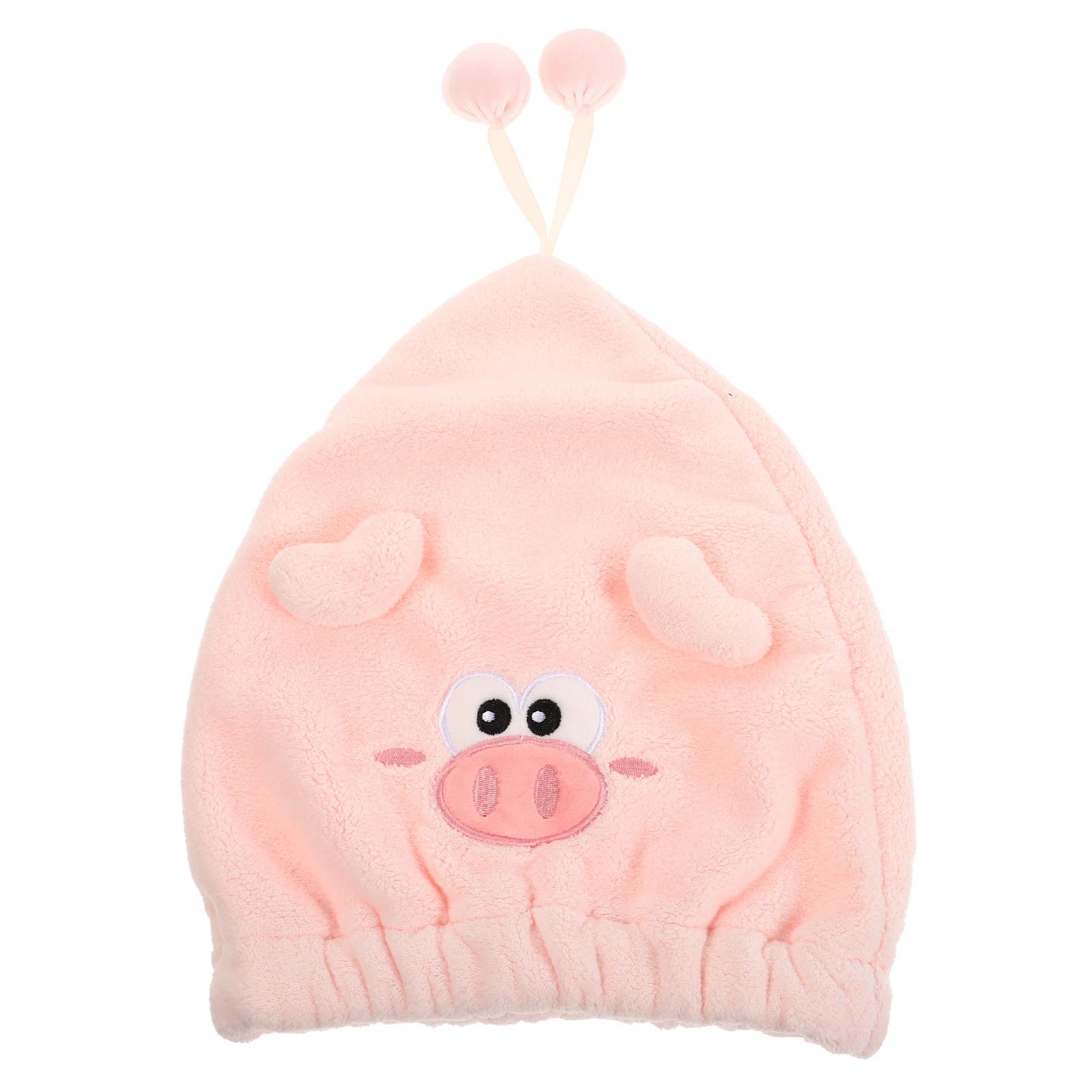 

Coral Fleece Dry Hair Hat Thick Cartoon Pig Shower Cap Embroidered Bath Towel Bonnet Absorbent Wrap For Women Hair Drying Towel