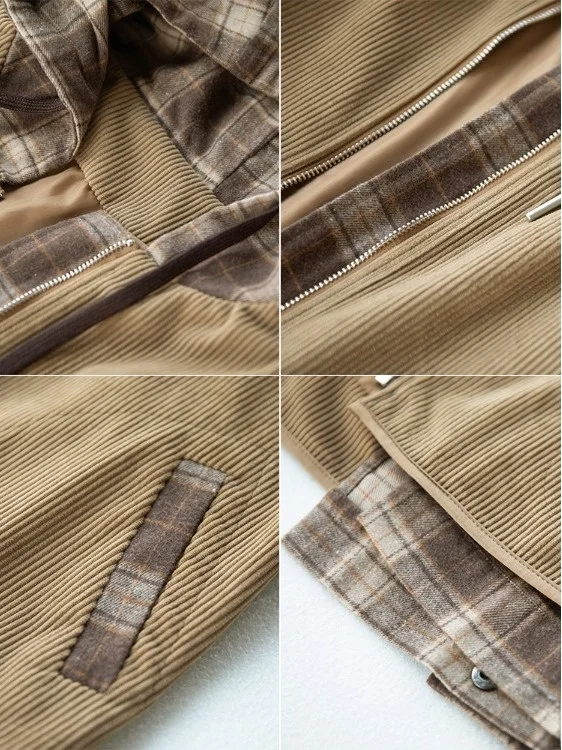 Trendy Artistic Plaid Patchwork Women's Vest Autumn 2026 New Style Popular Hooded Jacket Versatile Outerwear Casual Wear