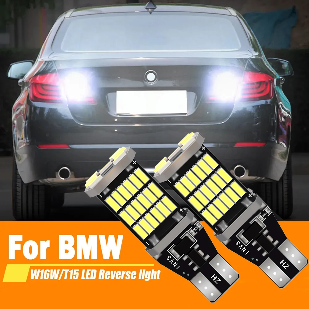 

2pcs For BMW E81 E87 E88 E82 E92 E91 E60 F07 F11 E61 1 3 5 Series LED Reverse Lights Bulb Backup Lamps W16W T15 921 White CANBUS