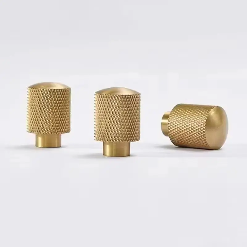 Retro 8PCS Solid Brass Knurled Furniture Pulls Handles Drawer Knobs Cupboard Wardrobe Closet Dresser Shoe Cabinet Pulls Knobs