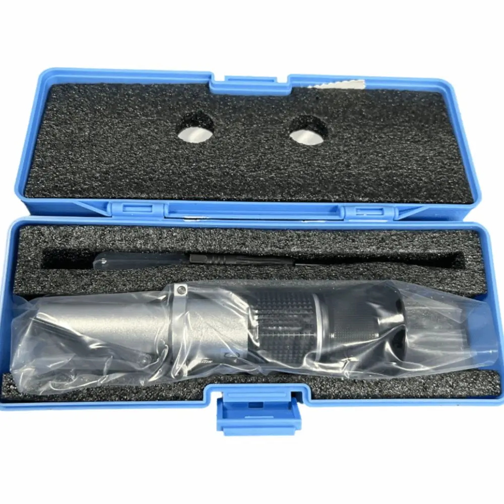 Aluminium ABS Brix Refractometer Automatic Temperature Compensation Black and Silver Fruit Juice Tester Dual Scale