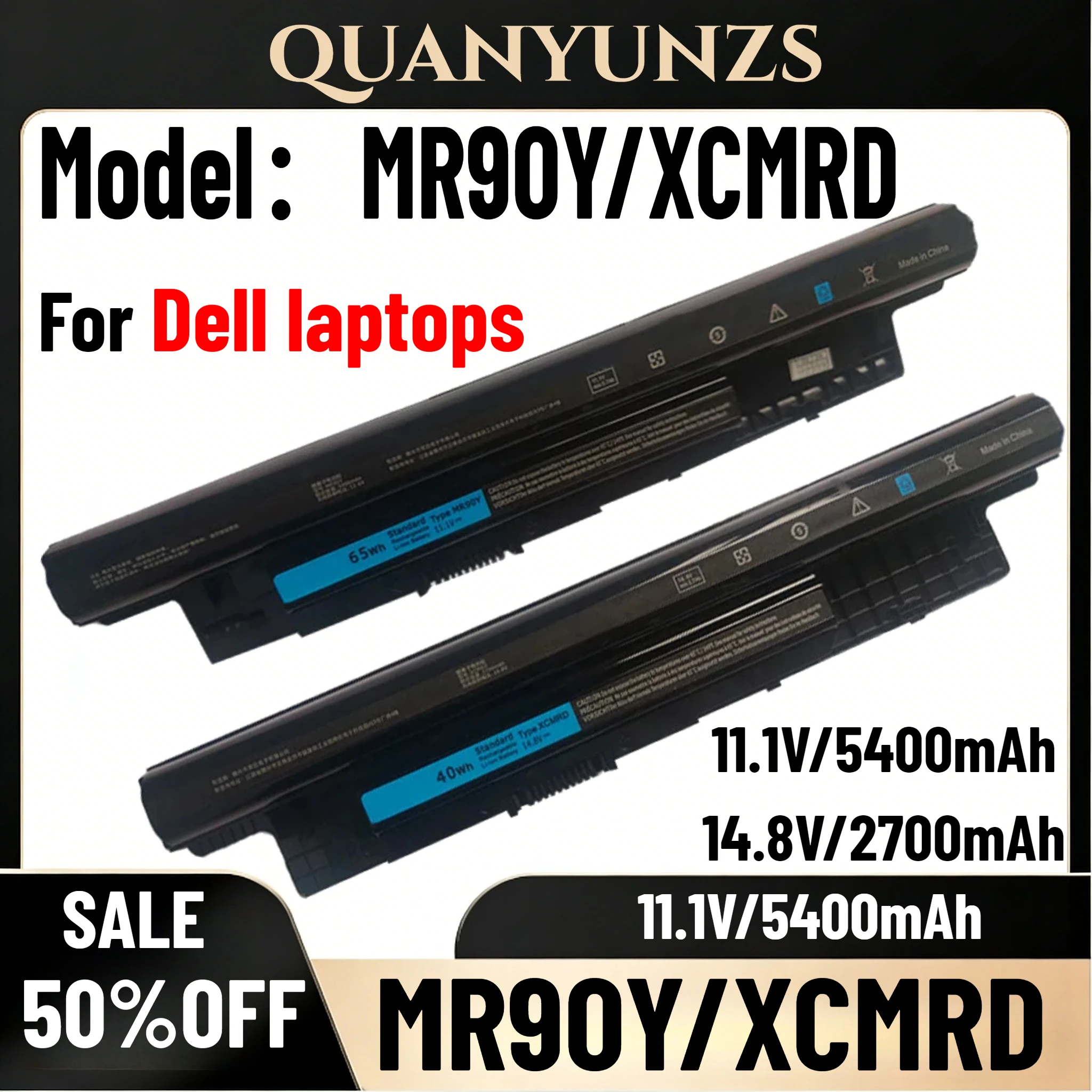 

For Dell Series Laptop Battery XCMRD/MR90Y, for Vostro 3421/Inspiron 5437/Latitude 3521 3542 5537 7447 Models Dell Xps