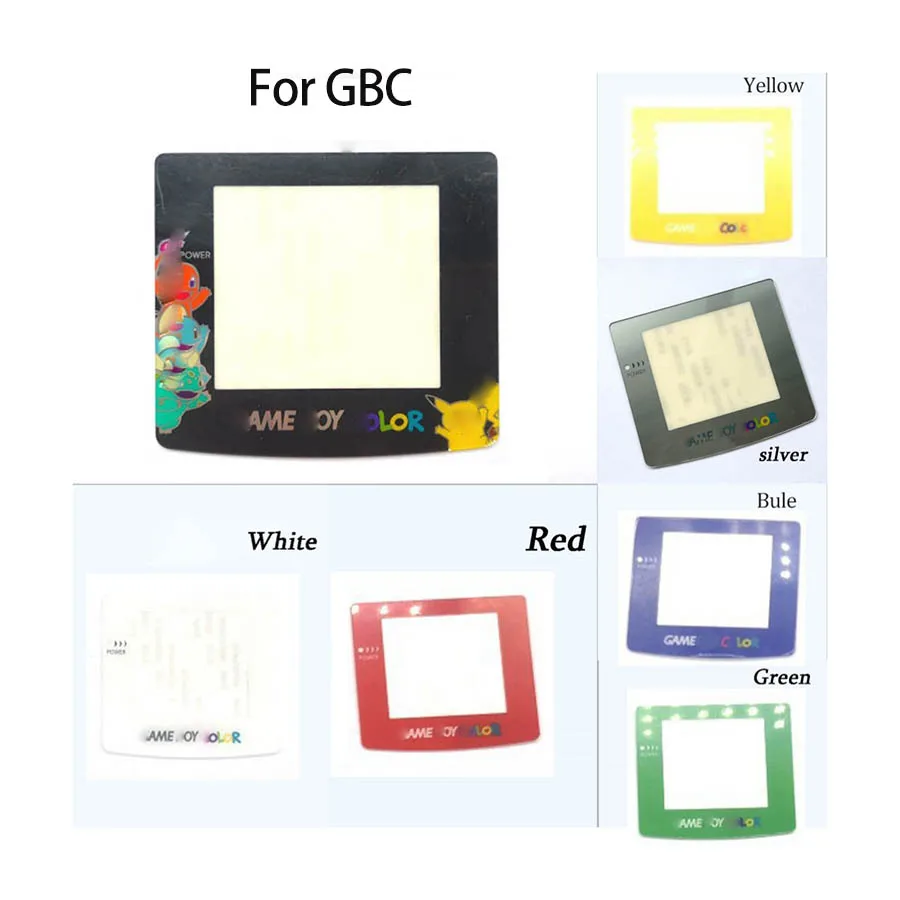 Plastic Screen Lens Mirror For GBC game console color pattern panel face frame Screen Protector Cover For Gameboy Color