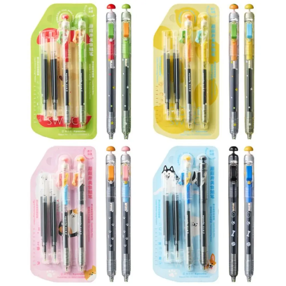 4Pcs/set 0.5mm Relax Switch Pen Anti-Anxiety Smooth Writing Fidget Clicker Gel Pen with Replacement Pen Refills Study Tool
