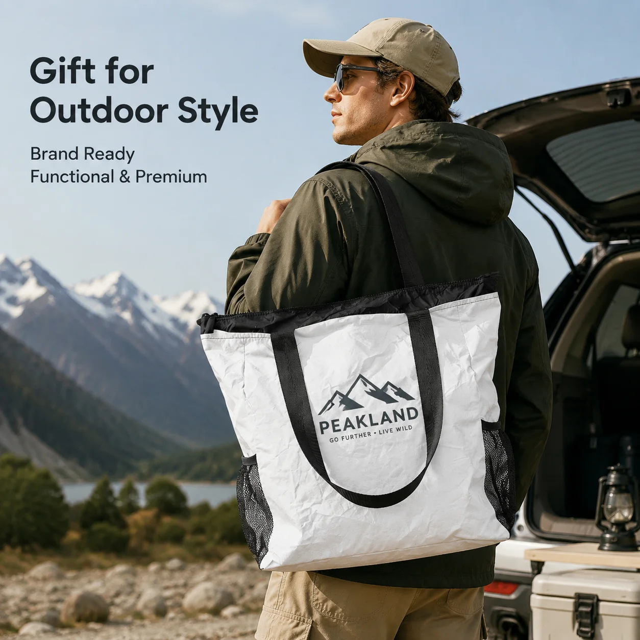 Custom Logo 3D Tote Bag Outdoor Brand Merchandise Functional Handbag Promotional Gift Bag for Camping Hiking Travel