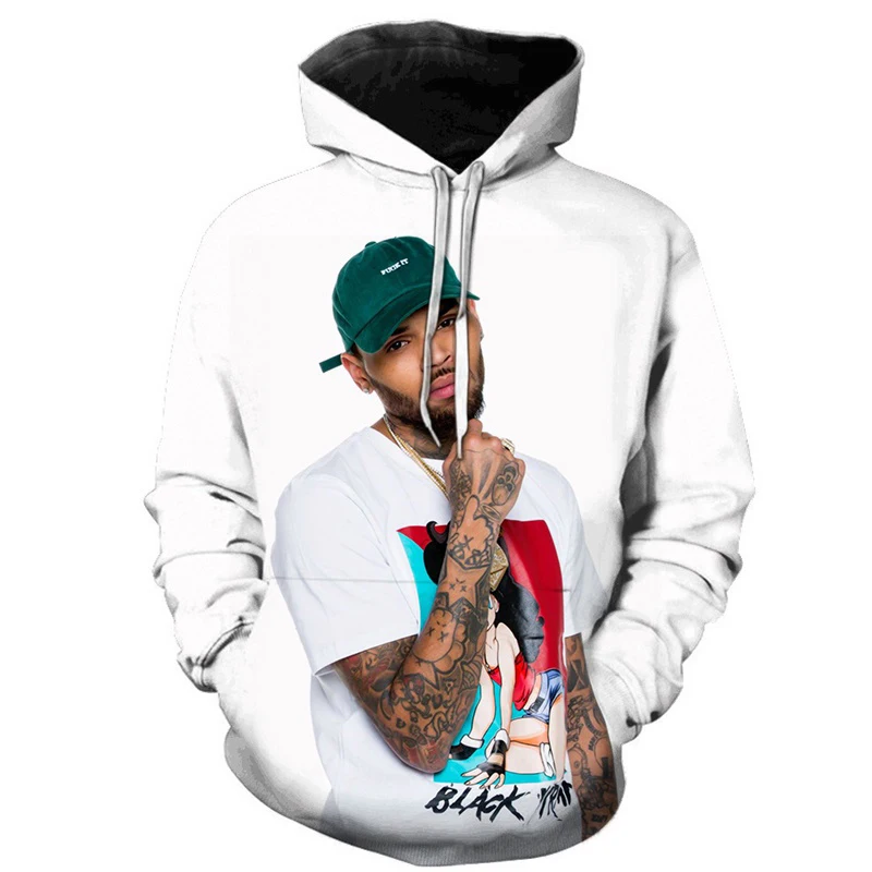 New Rapper Chris Brown Hoodies 3D Print Sweatshirt Personality Popular Men Women Casual Autumn Winter Heart Break Design Hoodies