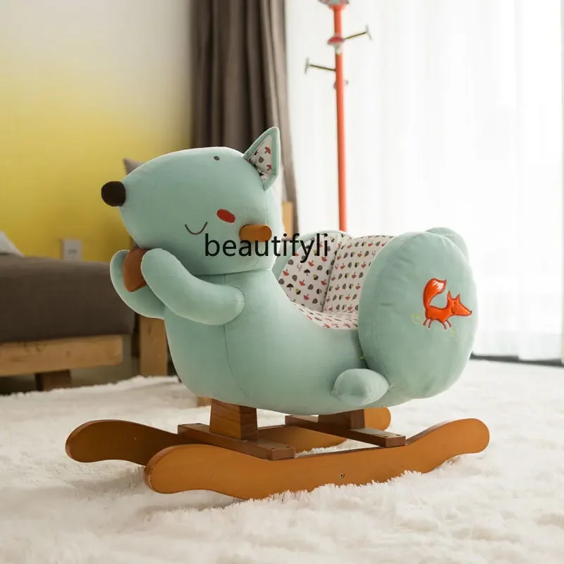 

Rocking Horse Trojan Horse Solid Wood Children's Baby Toys Rocking Chair New Year's Gift