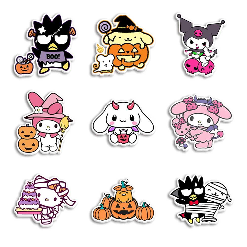10pcs/lot Sanr Halloween Hello Cat Resin Planar Transparent Glitter Acrylic Flatback for Badge Hair Bow Keychain Decoration view 5