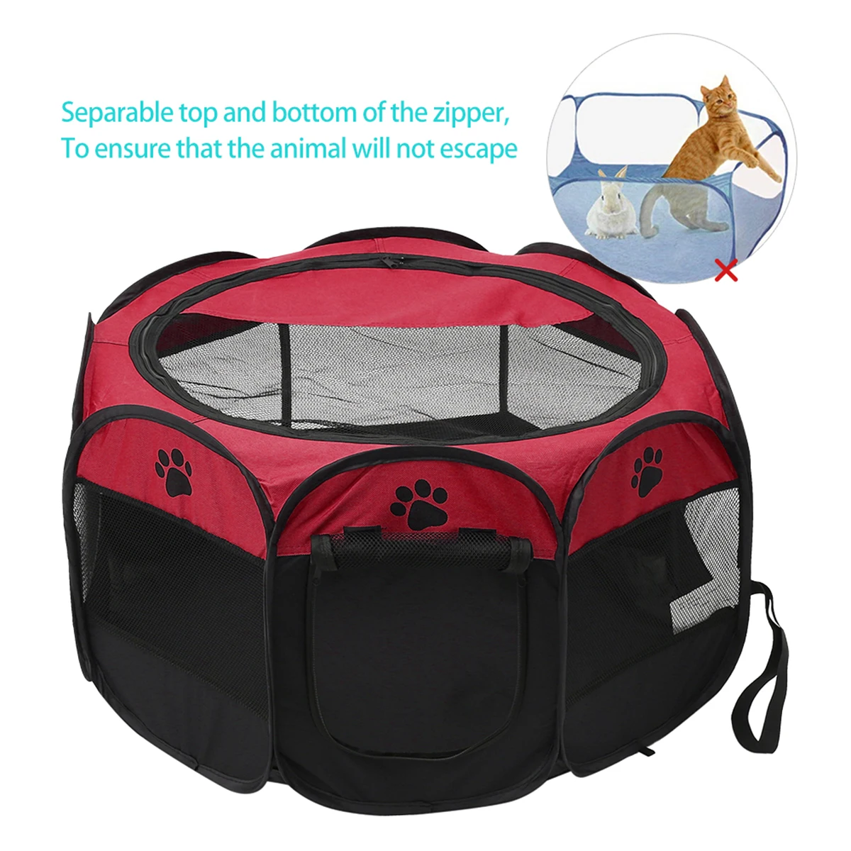 Folding Pet Tent Dog House Camping Accessories Pet Cage Octagonal Cage Fence Outdoor Big Dogs For Cat Tent Playpen Puppy Kennel