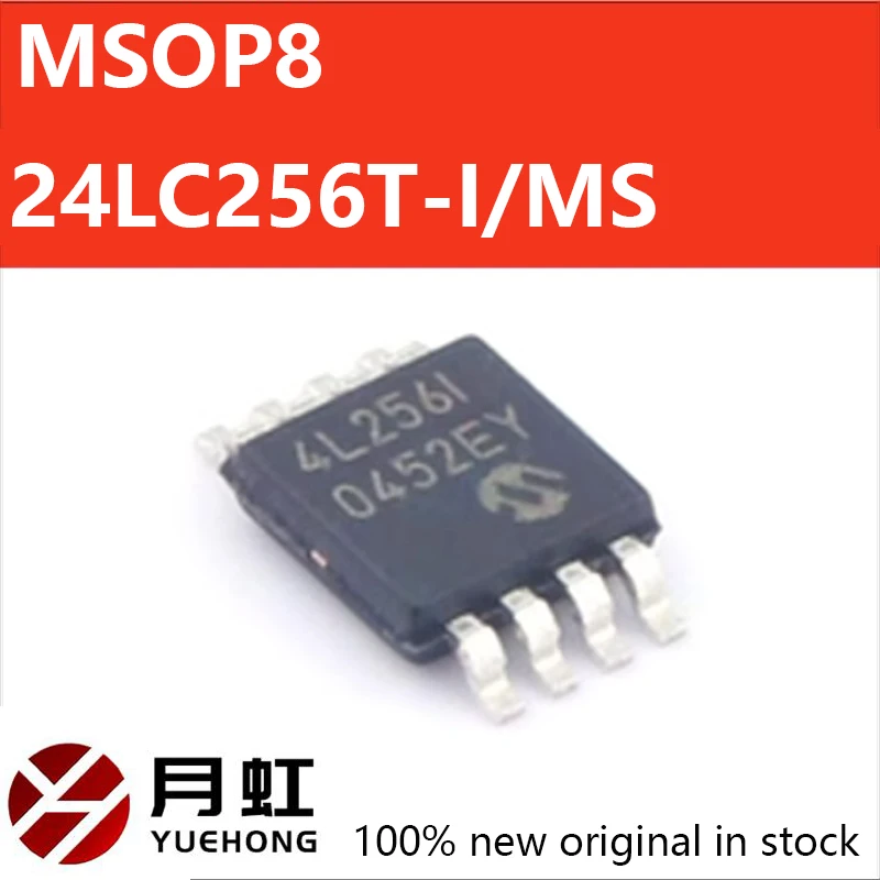 

1PC 24LC256T-I/MS Brand new original 24LC256T-I/MS silk screen 4L256I MSOP8 memory chip