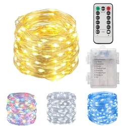 5M/10M/20M LED String Fairy Lights USB/Battery Box Remote Garland Copper Wire For Birthday Christmas Wedding Party Decor Lamps