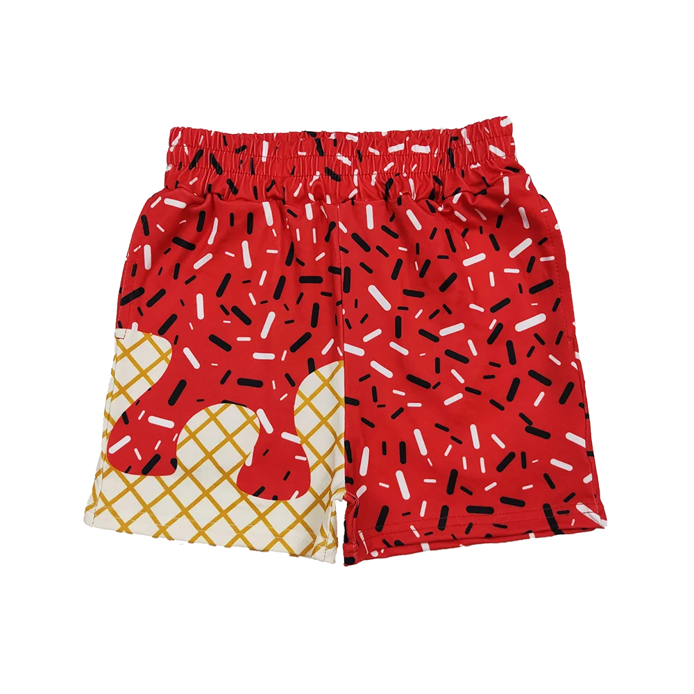 

9.16 Baby Boys Summer Shorts Baby Boys Red Drip Sprinkles Team Shorts Bottom