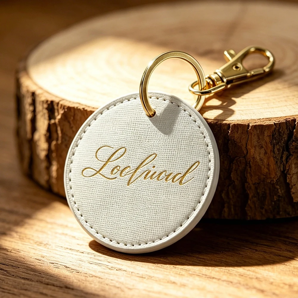 Personalisierter Runder Leder-Schlüsselanhänger mit Individuellem Logo, UV-Druck, Farbige Taschenketten für Damen, Handtaschenanhänger, Geschenk – Detail 3
