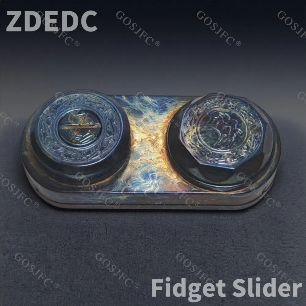 ZDEDC Dubbele Wiel Stemvork Storm Titanium Fidget Slider Stress Relief Speelgoed Ratel Fidget Spinner Voor Volwassenen