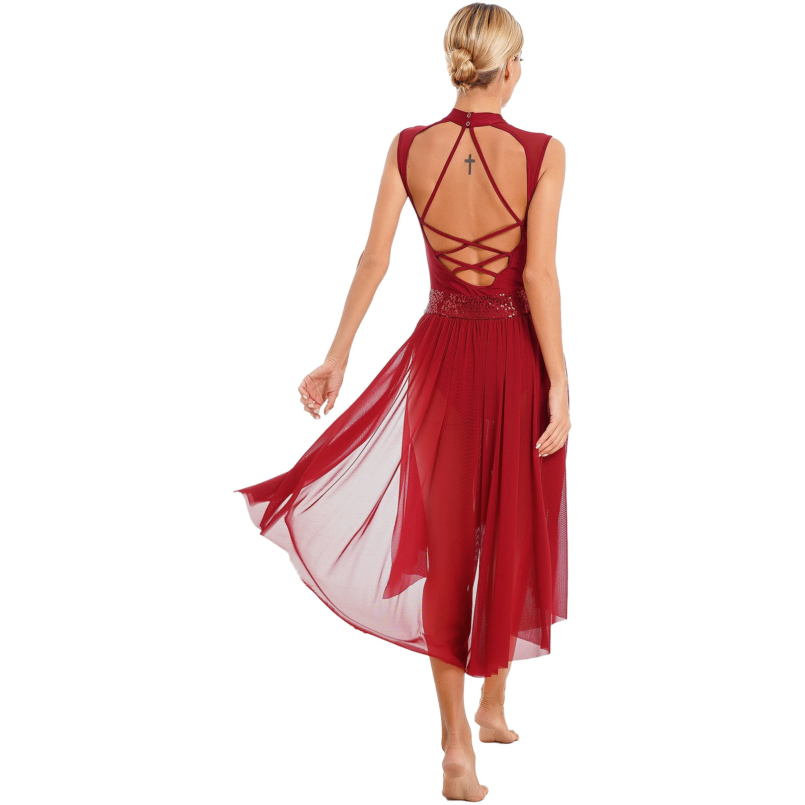 Frauen Lyrical Dance Kleid Sparkly Pailletten Strappy Ballett Tanz Trikot Kleider Moderne Dancewear Bühne Leistung Kostüme