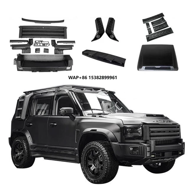 

New Design Engine Hood Side Skirts Rear Wing Spoiler Front Grille Black Knight Body Kit for Jetour T2 Traveler